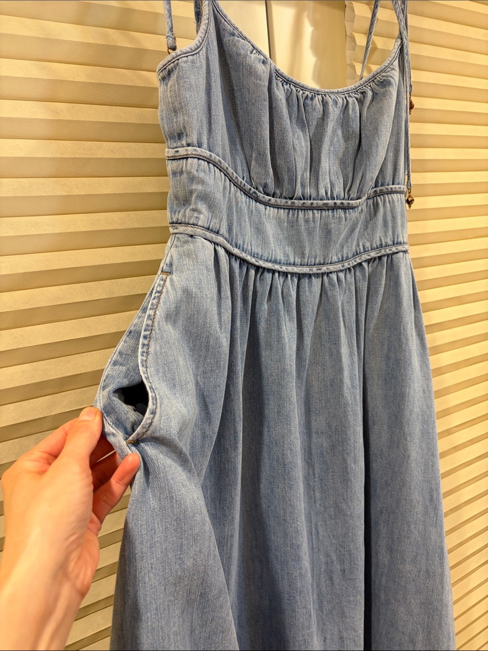 NWOT Zimmermann Light Blue Denim Midi Dress with Tie Straps, Size AU 2 = M - Picture 4 of 11